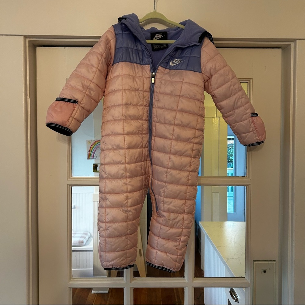 Nike Pink and Blue Puffer Snowsuit